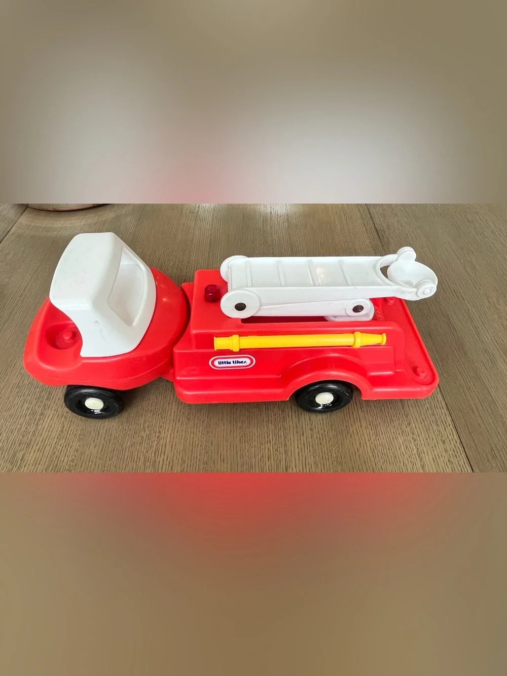 Vintage Little Tikes Red Fire Rescue Truck Toy with Ladder